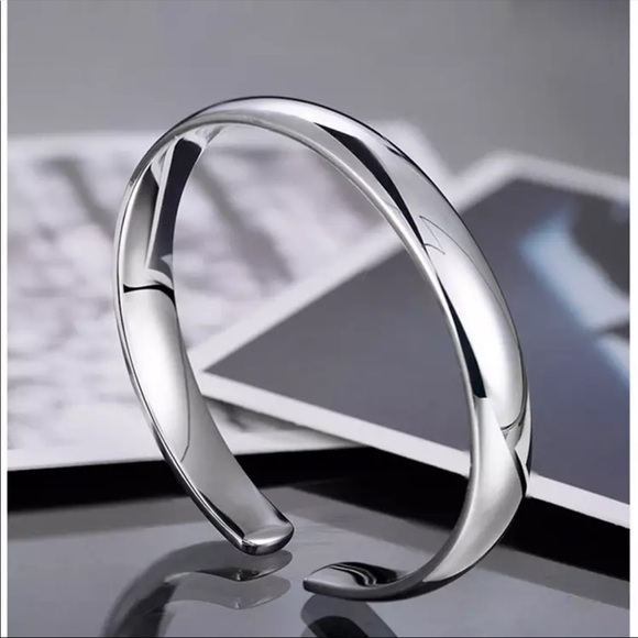 𝅺🎉RESTOCKED 💎New 925 Sterling Silver Simple Cuff Bracelet - Picture 1 of 9